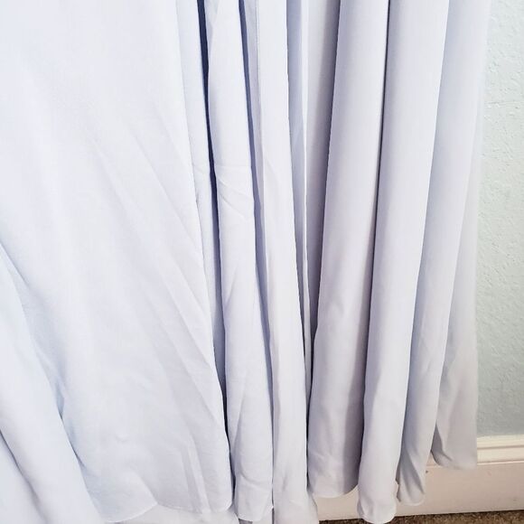 Wayf The Riley Lace-Up Back Wrap Evening Dress in Ocean Mist - Picture 3 of 9